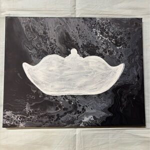 Abstract Black and White Canvas Art